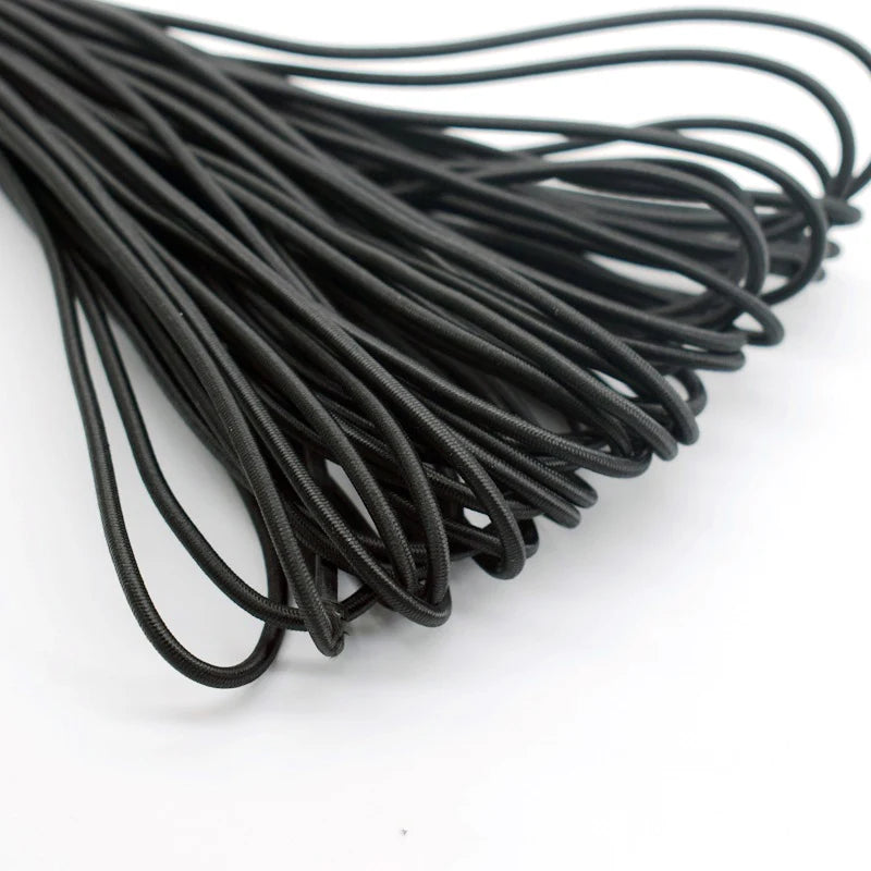 Corde élastique solide 1/2/3/4/5MM, blanc/noir, corde élastique de haute qualité, bande en caoutchouc, artisanat de couture pour vêtements, bricolage, accessoire de couture