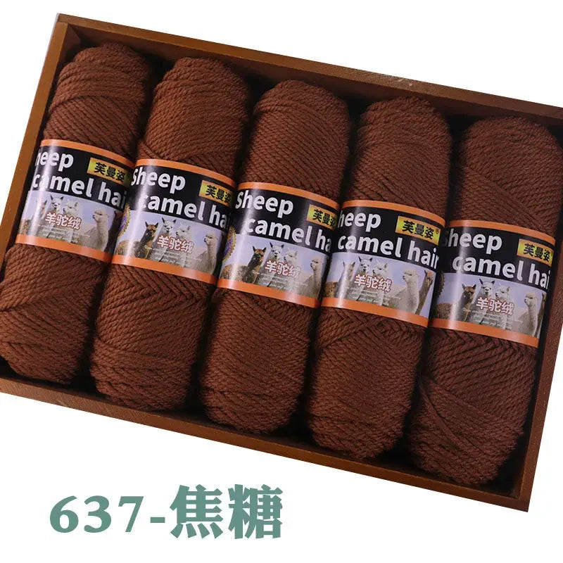 Fil de cachemire épais pour Crochet, tricot à la main, pull, écharpes, manteaux, chapeau, gants, bricolage, fil de laine d'alpaga doux et chaud, 500 g/ensemble