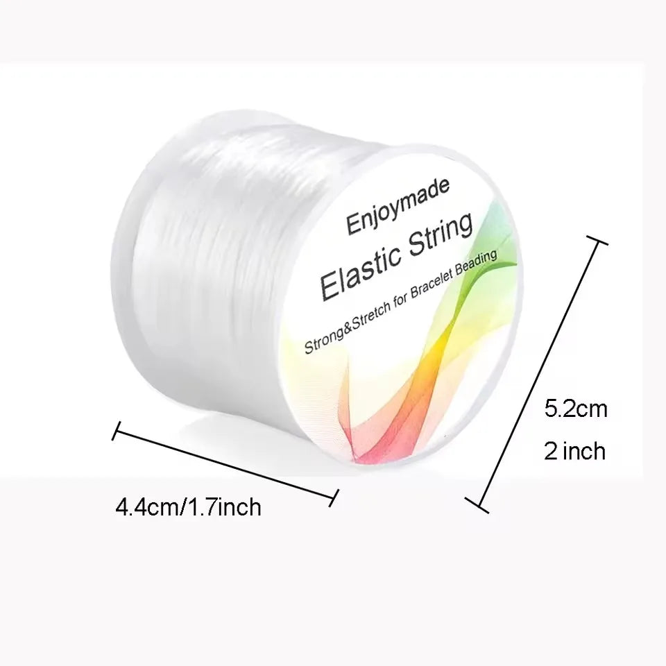 Cordon de Bracelet élastique Transparent, 2 pièces, pour la fabrication de bijoux et de colliers, pour fil à coudre