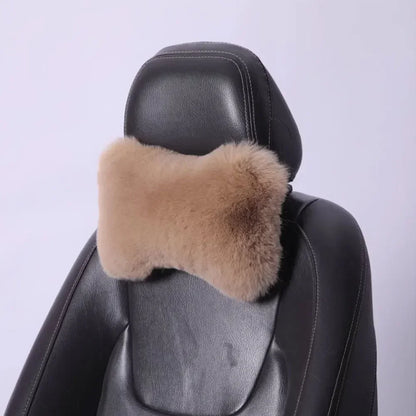Appui-tête de cou de voiture d'hiver, oreiller doux pour siège de voiture, oreiller respirant en peluche, Support de tête et de cou, oreiller de sommeil, accessoires de voiture