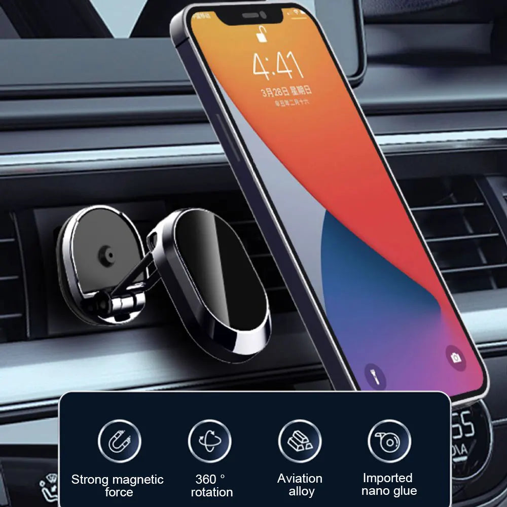 Support de téléphone magnétique pour voiture, support de téléphone pliable pour tableau de bord, support de Navigation rotatif à 360 degrés, accessoires de voiture