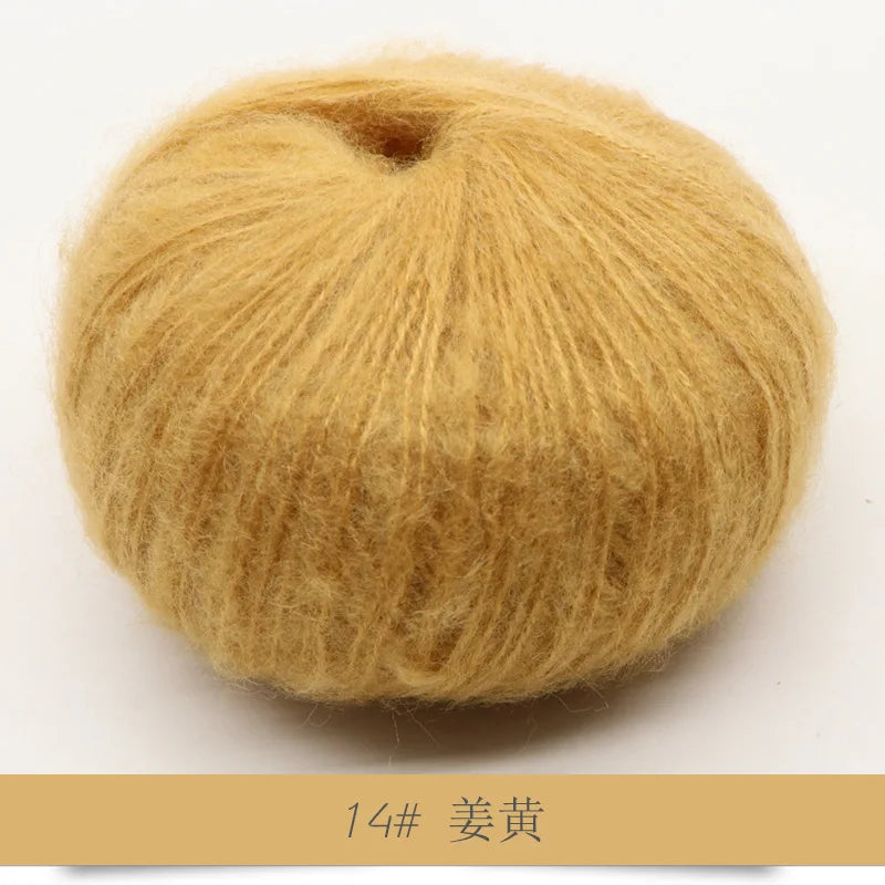 Fil Mohair tricoté à la main, 25g, 1 pièce, ligne de laine chaude au Crochet, pull shwal, écharpe