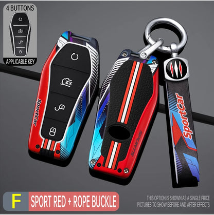 Porte-clés de voiture en alliage de Zinc, pour BYD Han Ev Tang Dm/Qin PLUS/Song Pro/MAX/Yuan Dolphin E2, coque de protection de décoration de clé de voiture