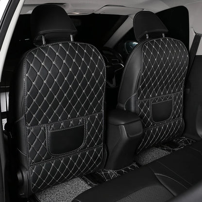 Coussinet Anti-coup de pied de voiture en cuir PU, housse de protection arrière de siège de voiture, organisateur de siège arrière avec poches de rangement, accessoires intérieurs