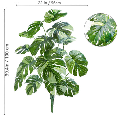 ورقة Monstera اصطناعية بلاستيكية، نبات مزيف للزينة بوعاء، مناسبة لديكور المنزل، 60-100 سم