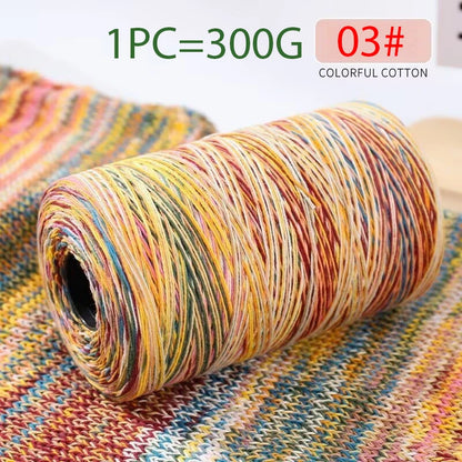 100% coton motif arc-en-ciel teint rétro fil de coton fait à la main matériel de bricolage pour tricoter motif à la mode pull écharpe chapeau écharpe bandeau sac à dos sac à main accessoires de vêtements boule de fil
