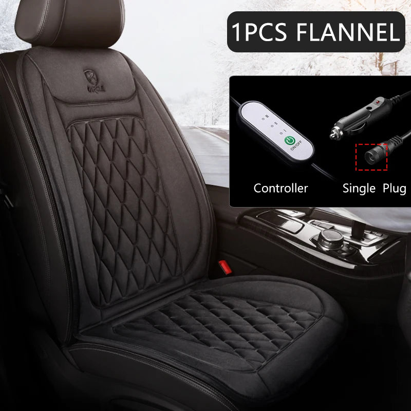 Coussin chauffant pour siège de voiture, en flanelle, 12V, universel, pour l'hiver siege chauffant voiture siège chauffant voiture