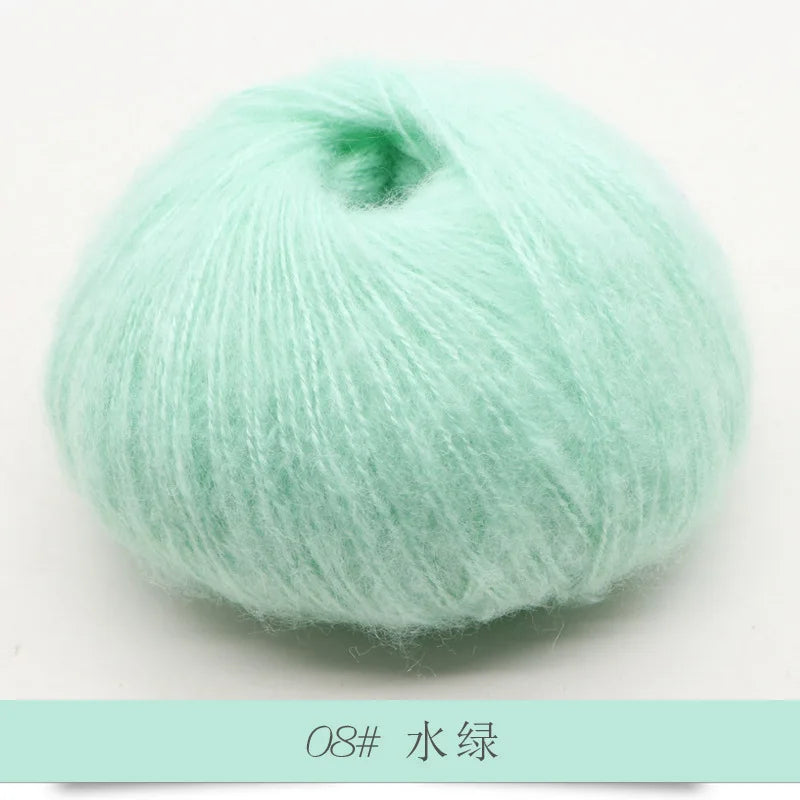 Fil Mohair tricoté à la main, 25g, 1 pièce, ligne de laine chaude au Crochet, pull shwal, écharpe