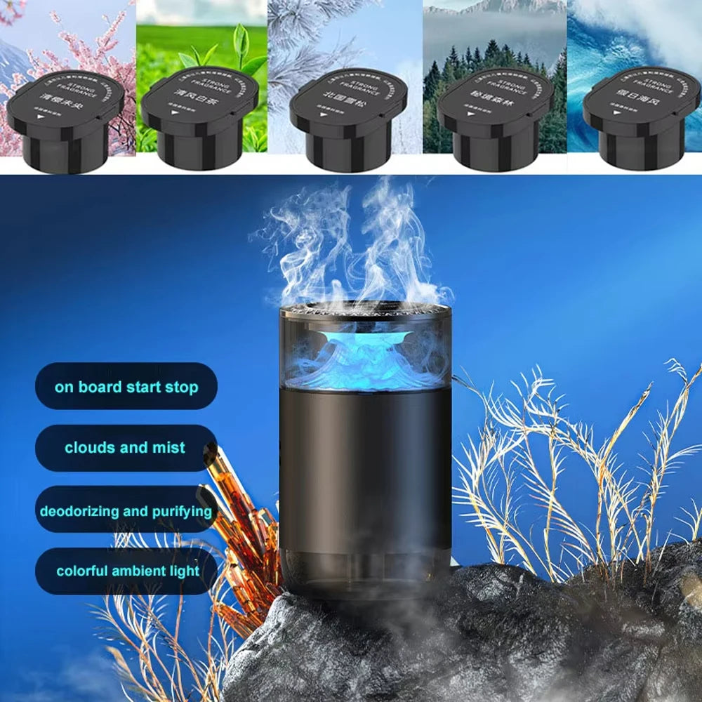 Désodorisant pour voiture, brume de mer et arôme de nuage, diffuseur d'atomisation intelligent, parfum naturel, machine de désodorisant à pulvérisation automatique, nouvelle collection 2025