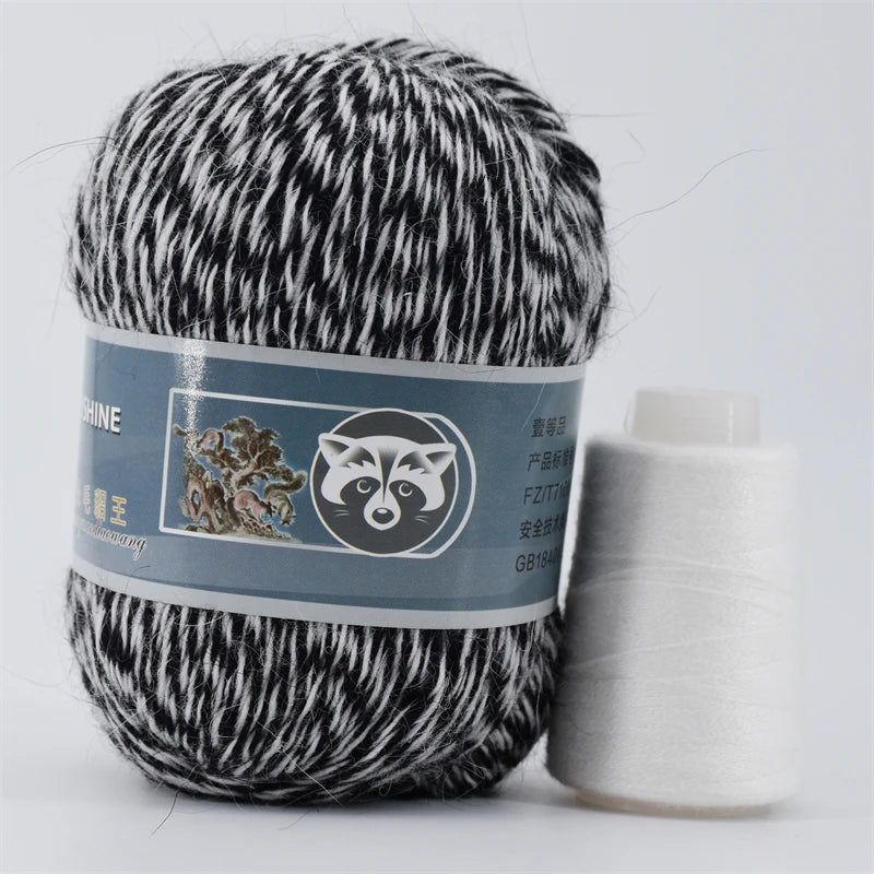 Fil de fourrure de vison pour fils pour tricoter et Crochet, fil de t-shirt en dentelle à 2 plis pour tricoter à la main, couture, 1 écheveau 340 M 50 + 20g