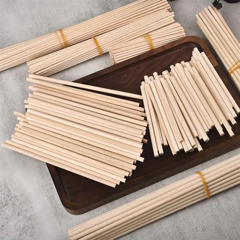 Bâton rond en bois pour l'artisanat, sucettes glacées alimentaires et fabrication de modèles de cheville, bricolage de chevilles durables, modèle de construction, outil de travail du bois