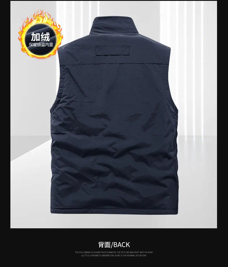 Gilets chauds en polaire pour hommes, multi-poches, vestes d'escalade sans manches, gilets Cargo pour porter des deux côtés, 6X, nouvelle collection automne