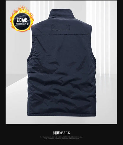 Gilets chauds en polaire pour hommes, multi-poches, vestes d'escalade sans manches, gilets Cargo pour porter des deux côtés, 6X, nouvelle collection automne