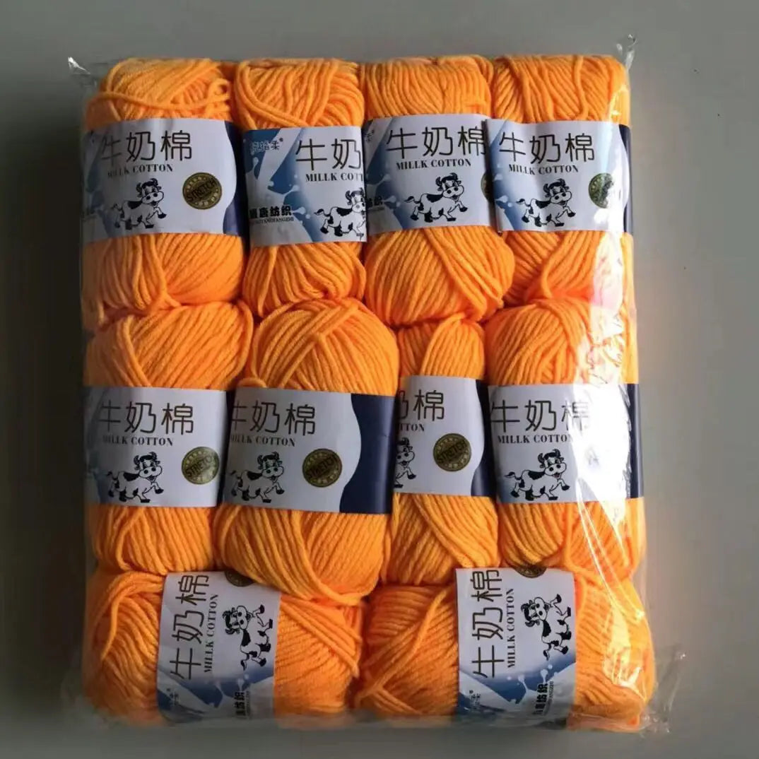 Fil de laine et de coton au lait, 500g, fil au Crochet pour écharpe tricotée à la main, pull, sacs de poupées, bricolage, fournitures de tricot au Crochet, 10 pièces/lot