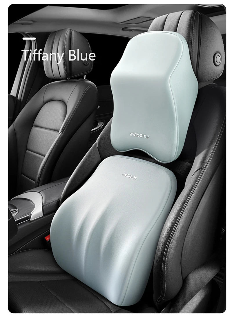 Appui-tête de soutien lombaire pour voiture, oreiller lombaire en mousse à mémoire de forme, oreiller universel doux pour le cou, coussin de siège de voiture