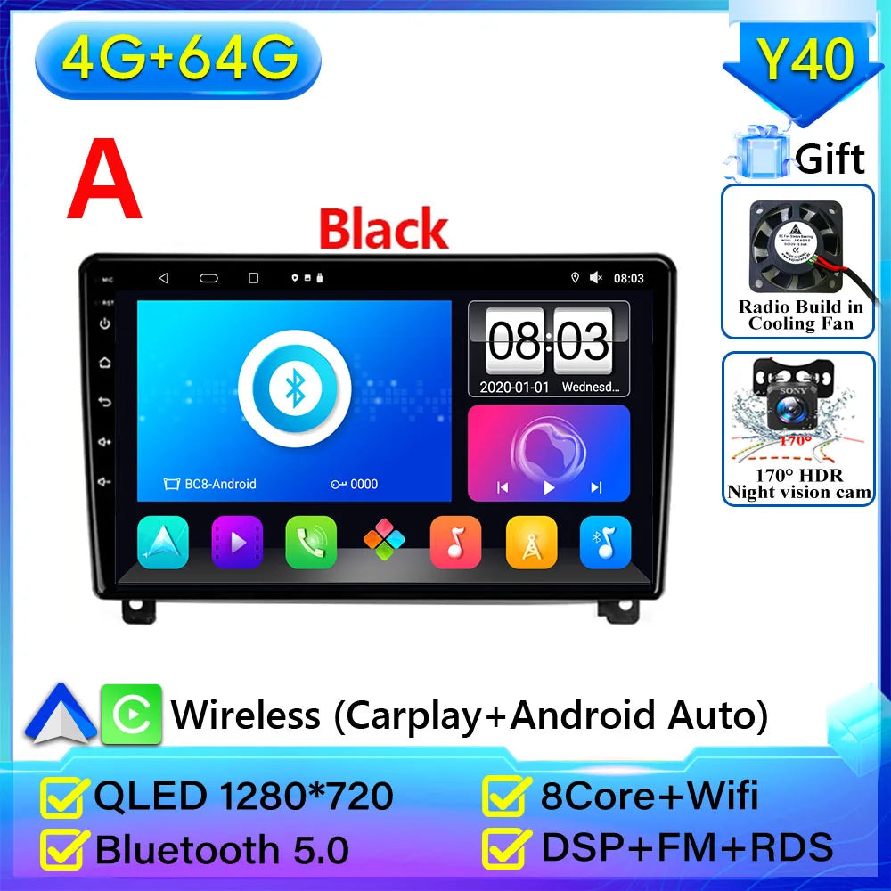 Autoradio Carplay pour Peugeot 407 2004-2011 Android 15 Navigation GPS Android Auto stéréo Android 15 vidéo 2K BT 4G No 2din DVD