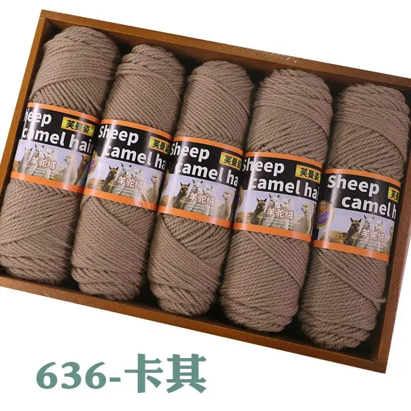 Fil de cachemire épais pour Crochet, tricot à la main, pull, écharpes, manteaux, chapeau, gants, bricolage, fil de laine d'alpaga doux et chaud, 500 g/ensemble