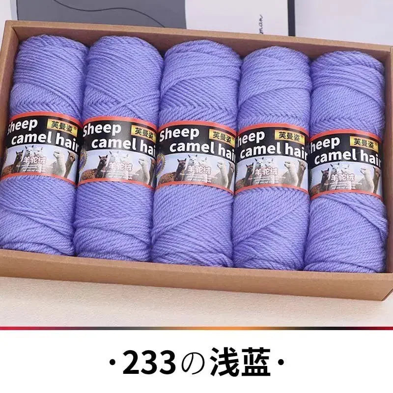 Fil de cachemire épais pour Crochet, tricot à la main, pull, écharpes, manteaux, chapeau, gants, bricolage, fil de laine d'alpaga doux et chaud, 500 g/ensemble