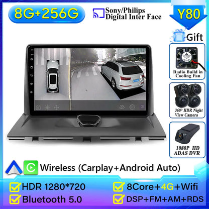 Autoradio Carplay pour KIT Rods 2 G9, Cristaux en Jumpy, Fiat Scudo, Toyota Proace 2007-2017, Navigation GPS, No 2Din, 4G