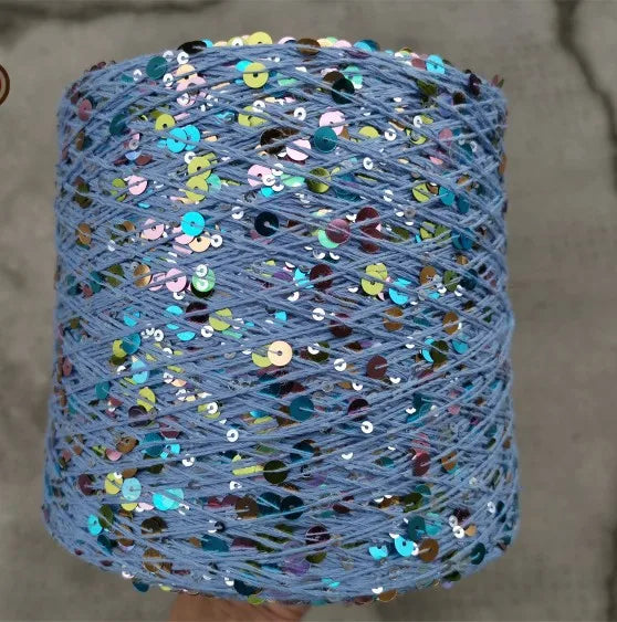 خيط قطن ترتر 50 جم/كرة، 6 مم + 3 مم، خيط خاص متناسق مع الترتر، إكسسوار DIY، دمية قماشية، كروشيه حياكة