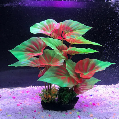 Plantes artificielles décoratives pour aquarium, herbe aquatique en plastique pour décorations d'aquarium, accessoires pour aquarium, plantas acuario