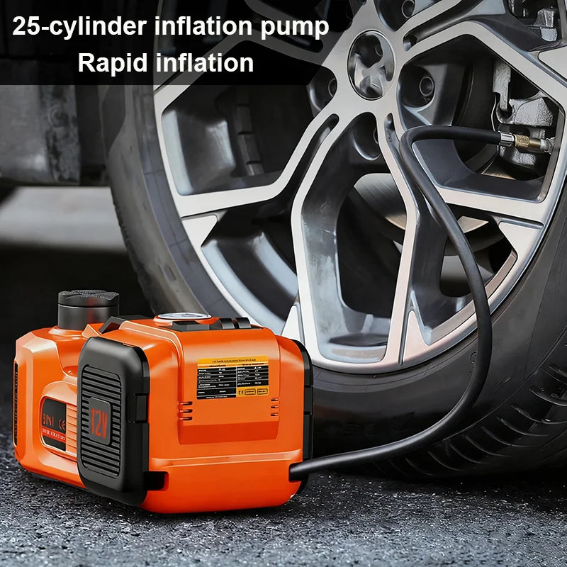 Cric hydraulique pour voiture électrique 5T, avec pompe gonflable intégrée et lumière LED, pour camion SUV, changement de pneu 150 ~ 450mm