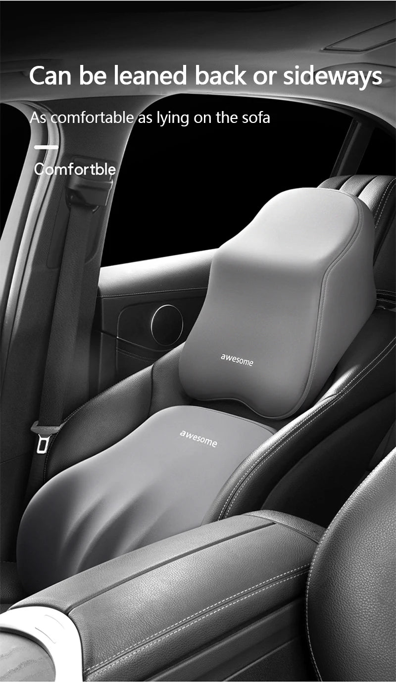 Appui-tête de soutien lombaire pour voiture, oreiller lombaire en mousse à mémoire de forme, oreiller universel doux pour le cou, coussin de siège de voiture