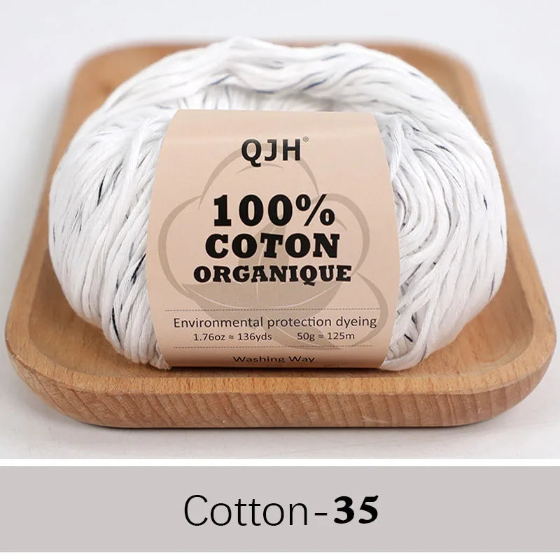 QJH 100% fil de coton, fil de poids de Sport pour bébé en coton, fil Amigurumi, fil doux d'été, fil au Crochet/à tricoter-6 pièces