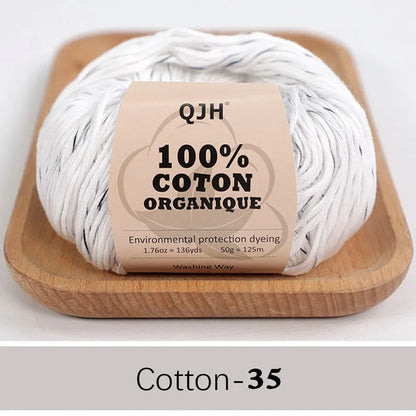 QJH 100% fil de coton, fil de poids de Sport pour bébé en coton, fil Amigurumi, fil doux d'été, fil au Crochet/à tricoter-6 pièces