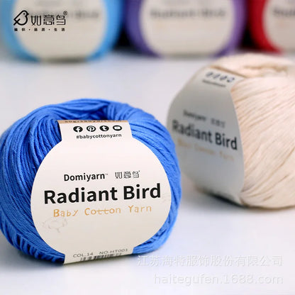 Fil de coton pur 100% biologique, fil pour bébé 50g pour tricoter, crochet et artisanat, crochet tissé à la main, pull, chapeau, fil d'écharpe
