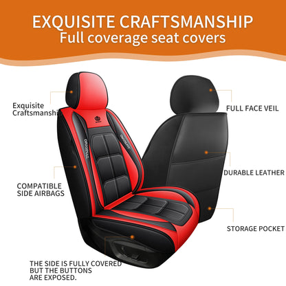 Housse de siège de voiture universelle en cuir PU de qualité supérieure, tapis de protection toutes saisons avec coussin souple, paquet complet, 1 pièce