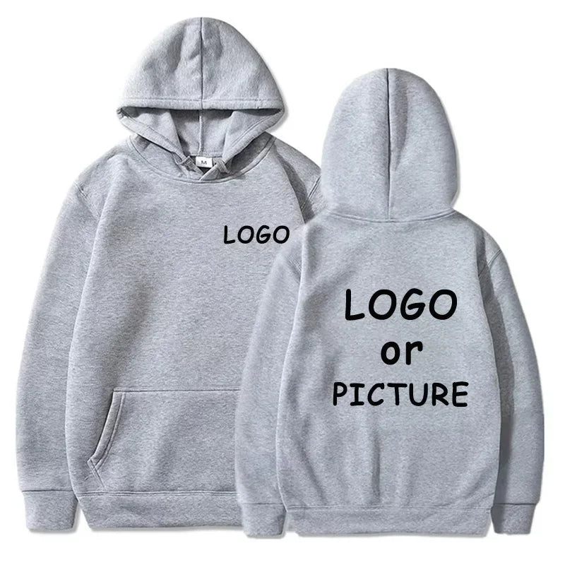 Sweats à capuche décontractés pour hommes et femmes avec logo personnalisé imprimé, sweats à capuche à manches longues automne et hiver, sweat-shirts de style de rue personnalisés.