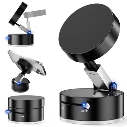 360 °   Rotation sous vide Double face ventouse magnétique Support de téléphone de voiture tableau de bord de voiture Support de cellule Mobile Support de téléphone pliable