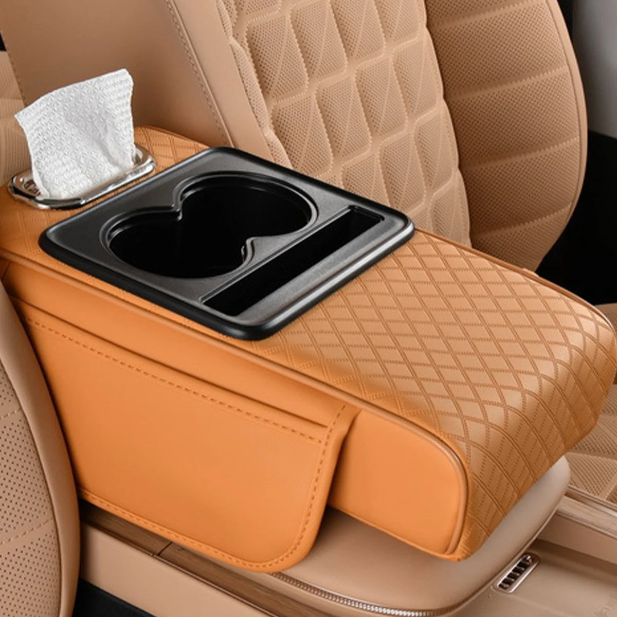 Coussin d'extension multifonctionnel pour accoudoir de voiture, coussin de console centrale épaissi de 7,5 cm, support de coude, organisateur de voiture