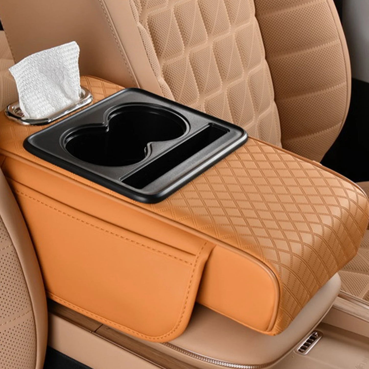 Coussin d'extension multifonctionnel pour accoudoir de voiture, coussin de console centrale épaissi de 7,5 cm, support de coude, organisateur de voiture