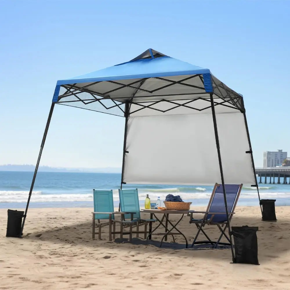 Tente pop-up, surface de 8x8 pieds et hauteur de 6x6 pieds, abri de jardin, auvent pare-soleil avec 1 paroi latérale, imperméable, portable pour patio