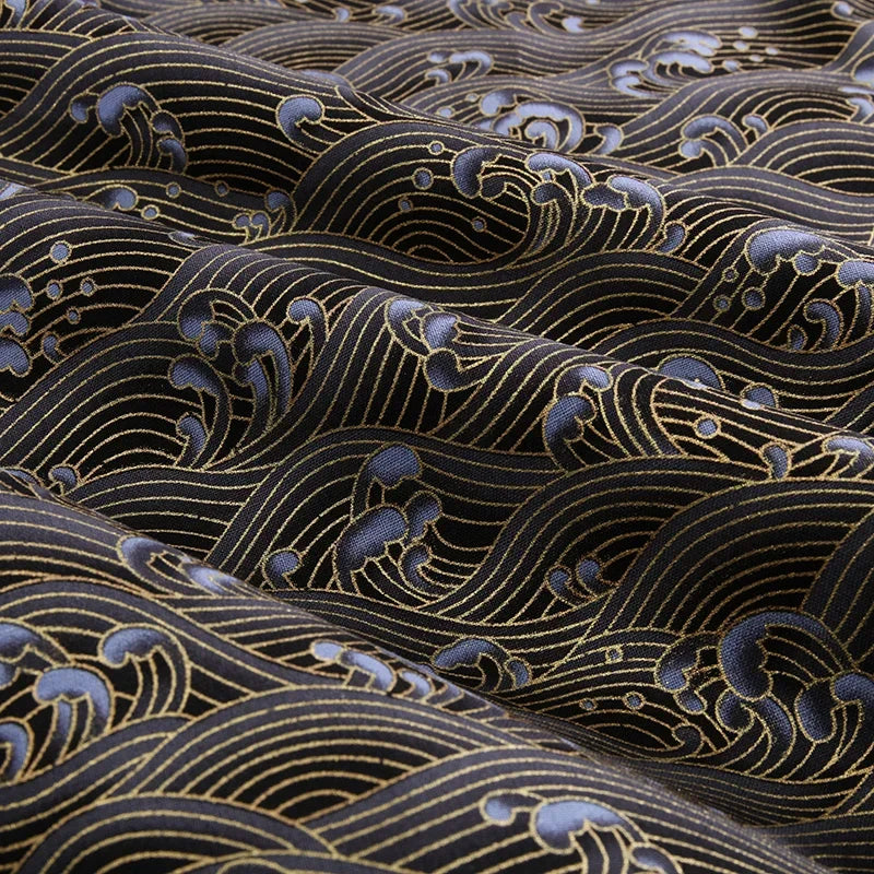Tissu bronzé Kimono japonais 50x145cm, tissu en coton imprimé fleurs de cerisier Sushi, matériaux de bricolage, accessoires de Patchwork pour la couture
