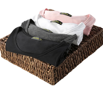 T-Shirt en Fibre de Bambou pour Homme, Confortable, Respirant, Col Ras du Cou, Slim, Manches Courtes, Solide, Décontracté, Été, Lot de 5