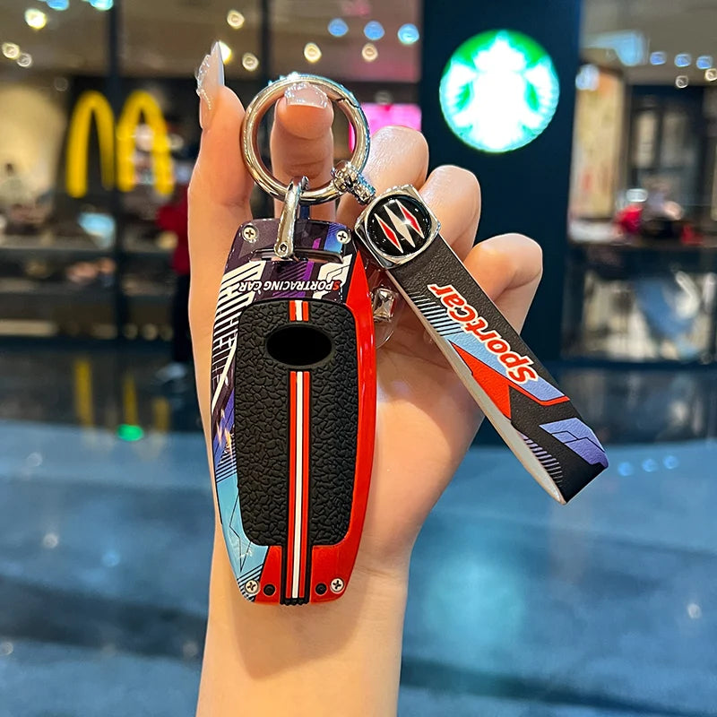 Étui pour clé de voiture en métal, Style course à 4 boutons, housse Fob pour BYD Song Plus Atto 3 Han EV Tang DM Qin Seal Dolphin