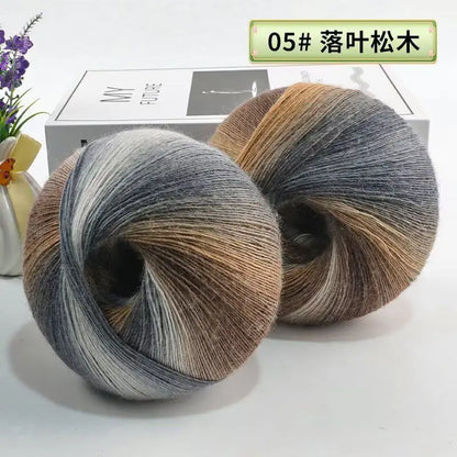 Fil de laine arc-en-ciel 200 g/ensemble, pour tricoter, châles, écharpes, pulls, vestes, chapeaux, bricolage, fil de teinture à Segment doux et confortable