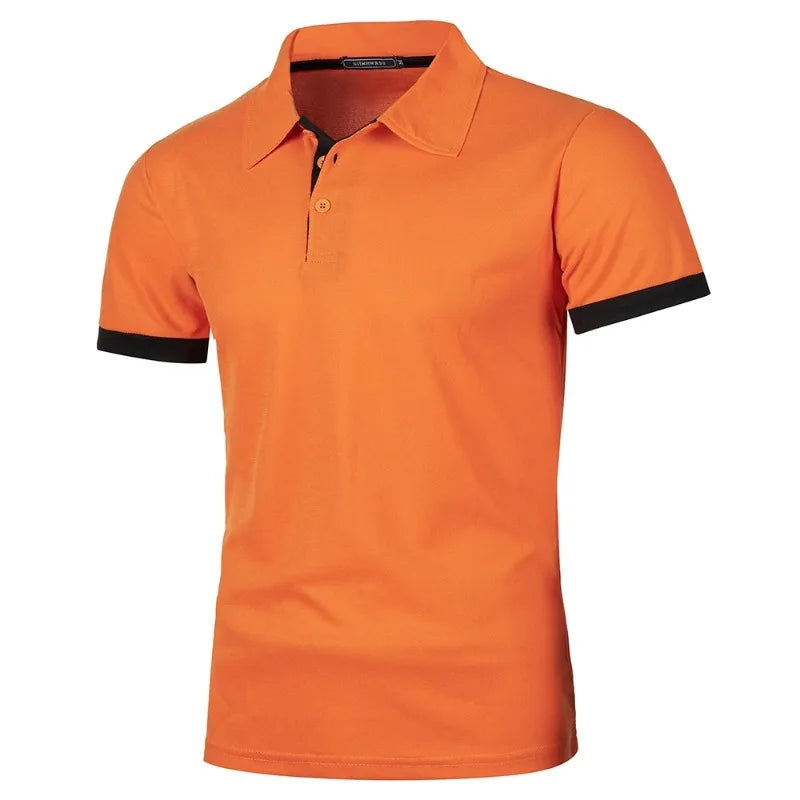 Polo à manches courtes pour hommes, couleur unie, Streetwear, t-shirts légers à revers pour hommes, hauts de Sport de Jogging d'été, nouvelle collection