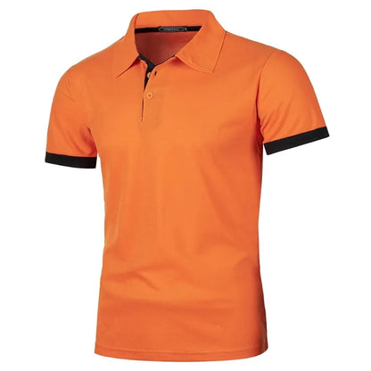 Polo à manches courtes pour hommes, couleur unie, Streetwear, t-shirts légers à revers pour hommes, hauts de Sport de Jogging d'été, nouvelle collection