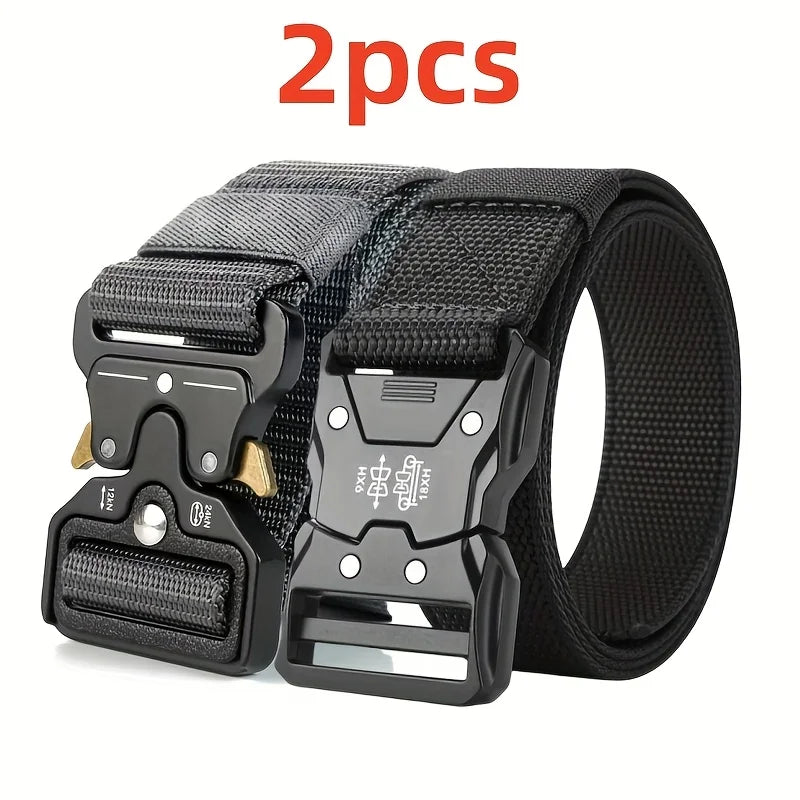 Ensemble de 2 ceintures pour hommes, nouvelle collection, ceinture décontractée à boucle à dégagement rapide, idéale pour les cadeaux de remise de diplôme, les cadeaux d'anniversaire, les cadeaux de la fête des pères