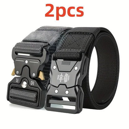 Ensemble de 2 ceintures pour hommes, nouvelle collection, ceinture décontractée à boucle à dégagement rapide, idéale pour les cadeaux de remise de diplôme, les cadeaux d'anniversaire, les cadeaux de la fête des pères