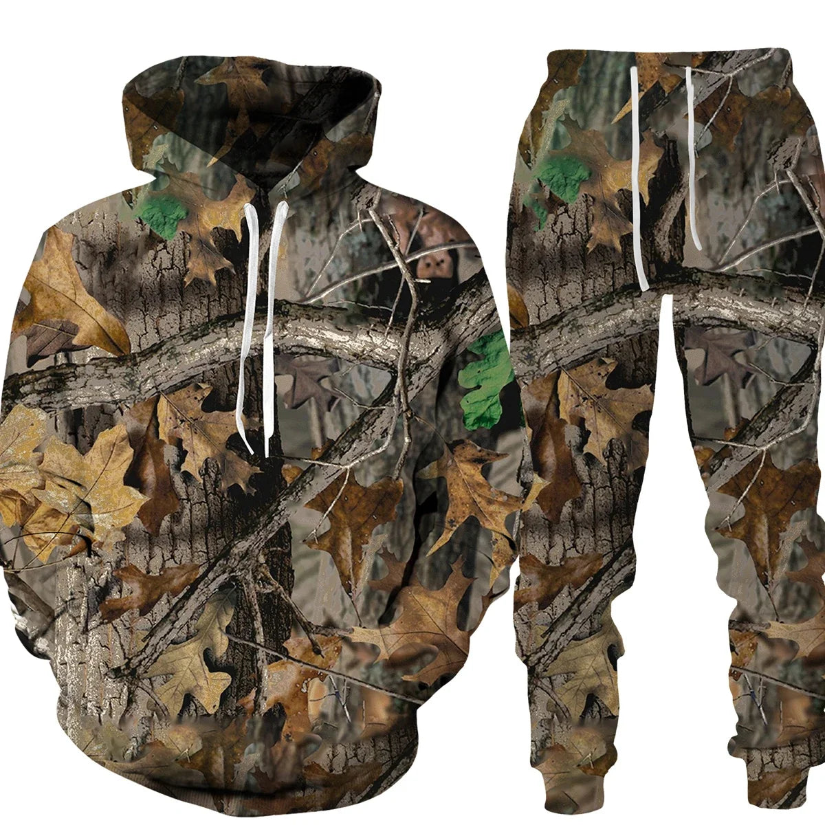 Camouflage plante chasse animale impression 3D sweats à capuche pantalons ensembles hommes sweats pantalons de survêtement deux pièces costumes survêtement hommes vêtements