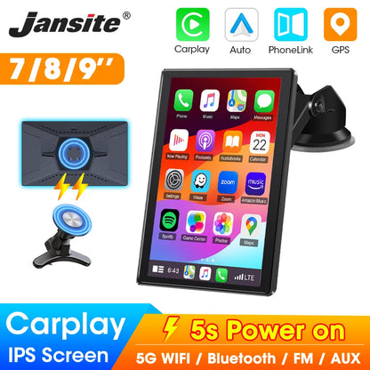 7/8/9 ''Support Orientation et Portrait voiture miroir Radio sans fil Carplay Android Auto multimédia lecteur vidéo écran universel