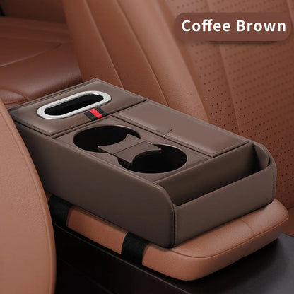 Boîte de rangement d'accoudoir de voiture, coussin de rehaussement, boîte à mouchoirs, support de verre d'eau, boîte de rangement multifonctionnelle pour voiture, coussin d'accoudoir de Console