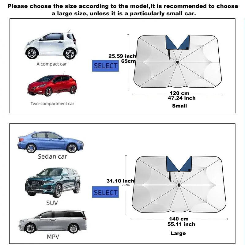 Pare-soleil rétractable pour pare-brise avant de voiture, Protection solaire d'été, blocage de Parasol de voiture