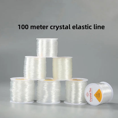 Cordon de Bracelet élastique Transparent en cristal de 100 mètres, pour la fabrication de bijoux et de colliers, fil à coudre pour bricolage