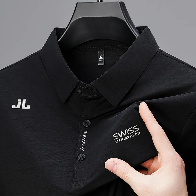 Chemise à manches courtes pour hommes, décontractée, avec Badge, Polo de couleur unie, à la mode, respirante, confortable, polyvalente, nouvelle collection